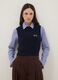 Blue pure cotton gilet regular fit with cable design_2