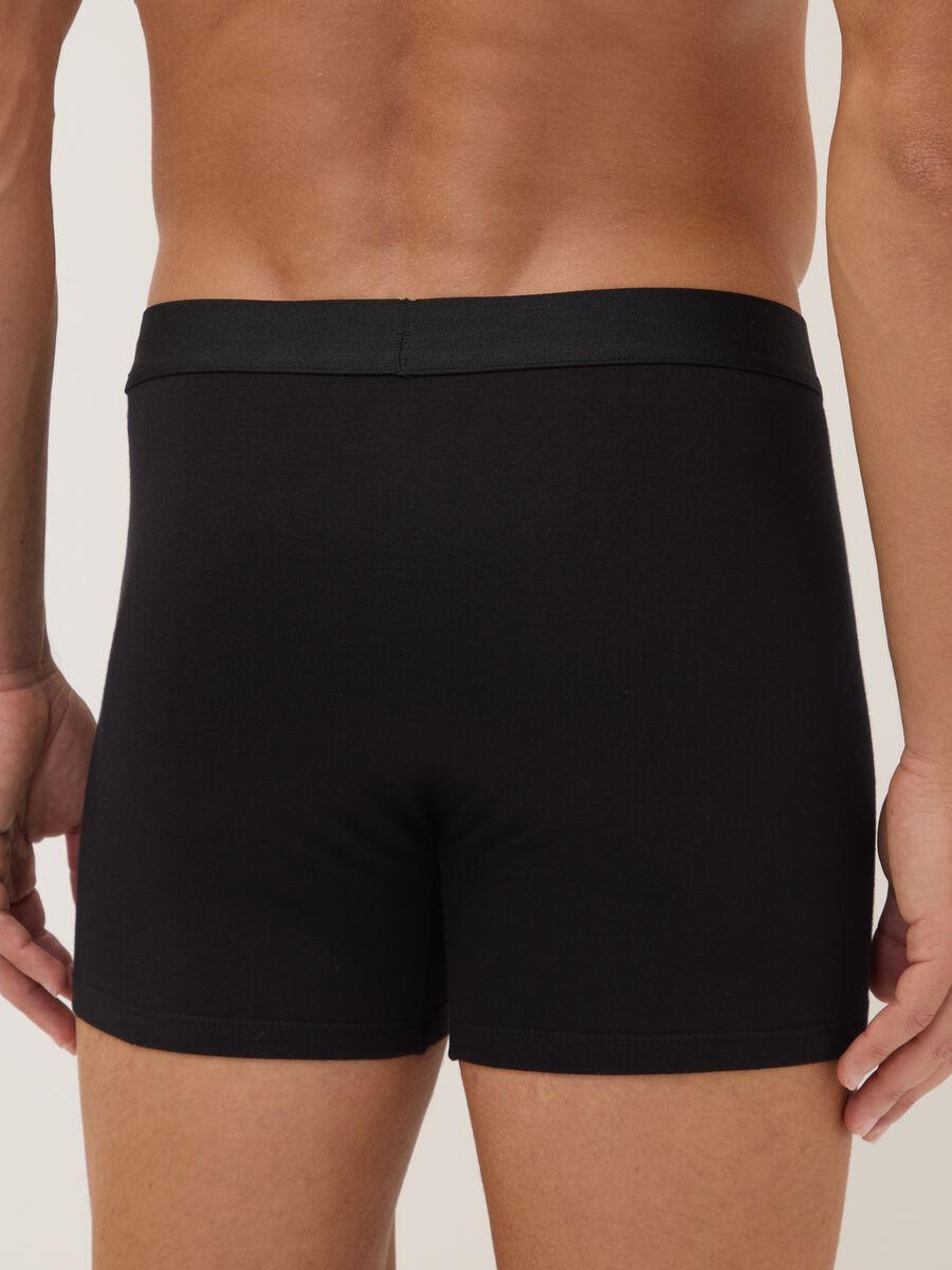 Tripack di boxer midi neri in cotone organico_2