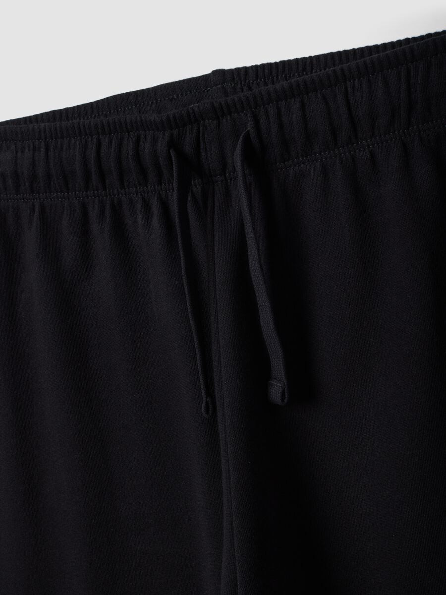 Black pure organic cotton jogger trousers for boys, relaxed fit_5