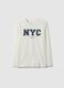 Boys' white pure cotton regular fit t-shirt with print_3