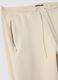 Beige Stretch Cotton Blend Joggers, Regular Fit_5