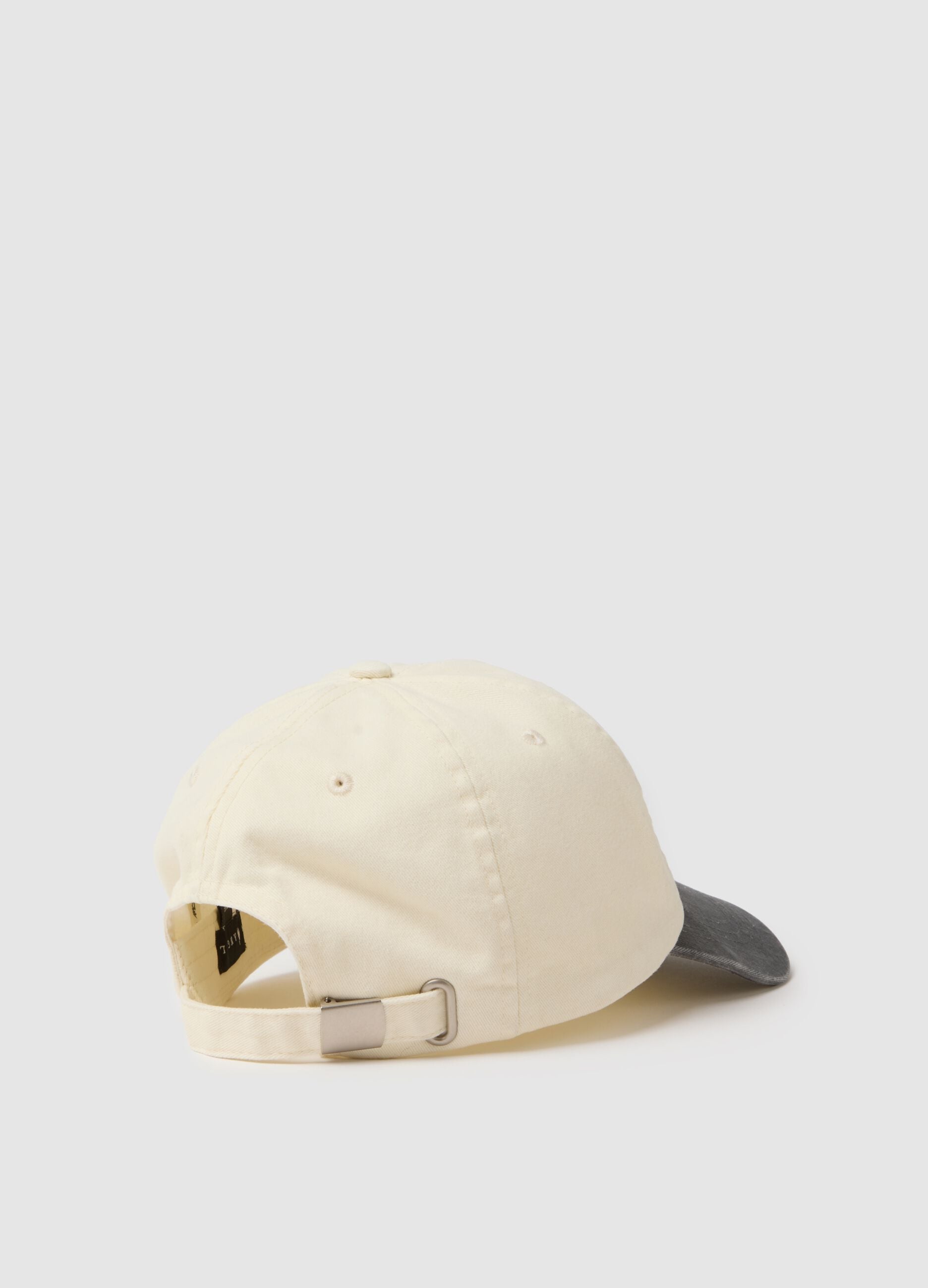 Multicoloured pure cotton baseball cap with embroidered text