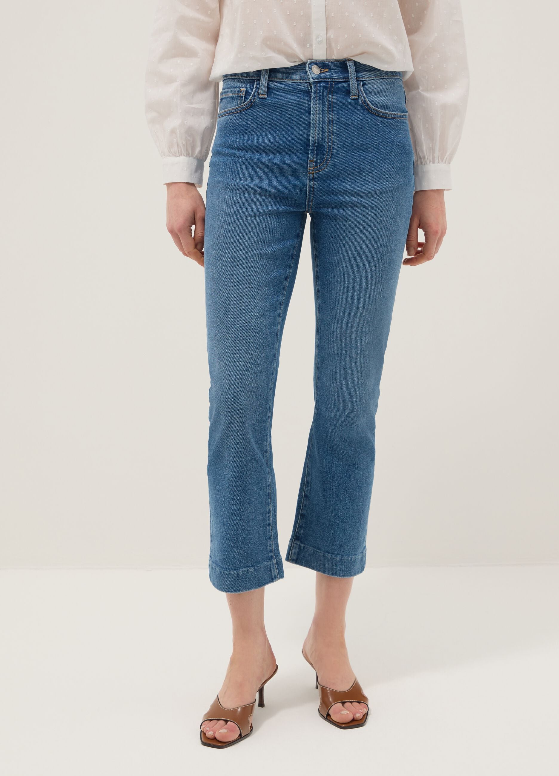Bootcut jeans in blue stretch denim cotton
