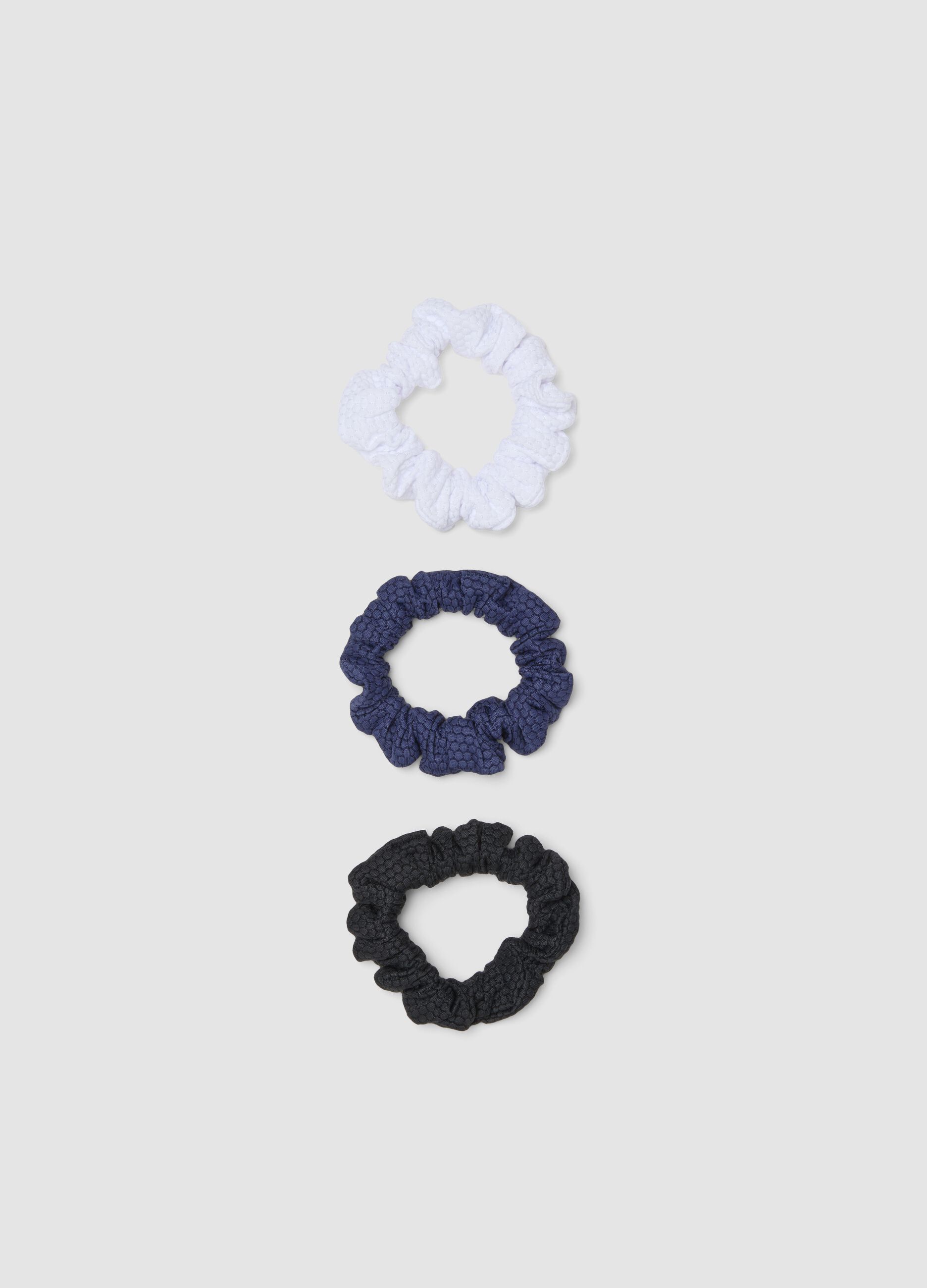 Multicolour Mesh Texture Tripack Scrunchies