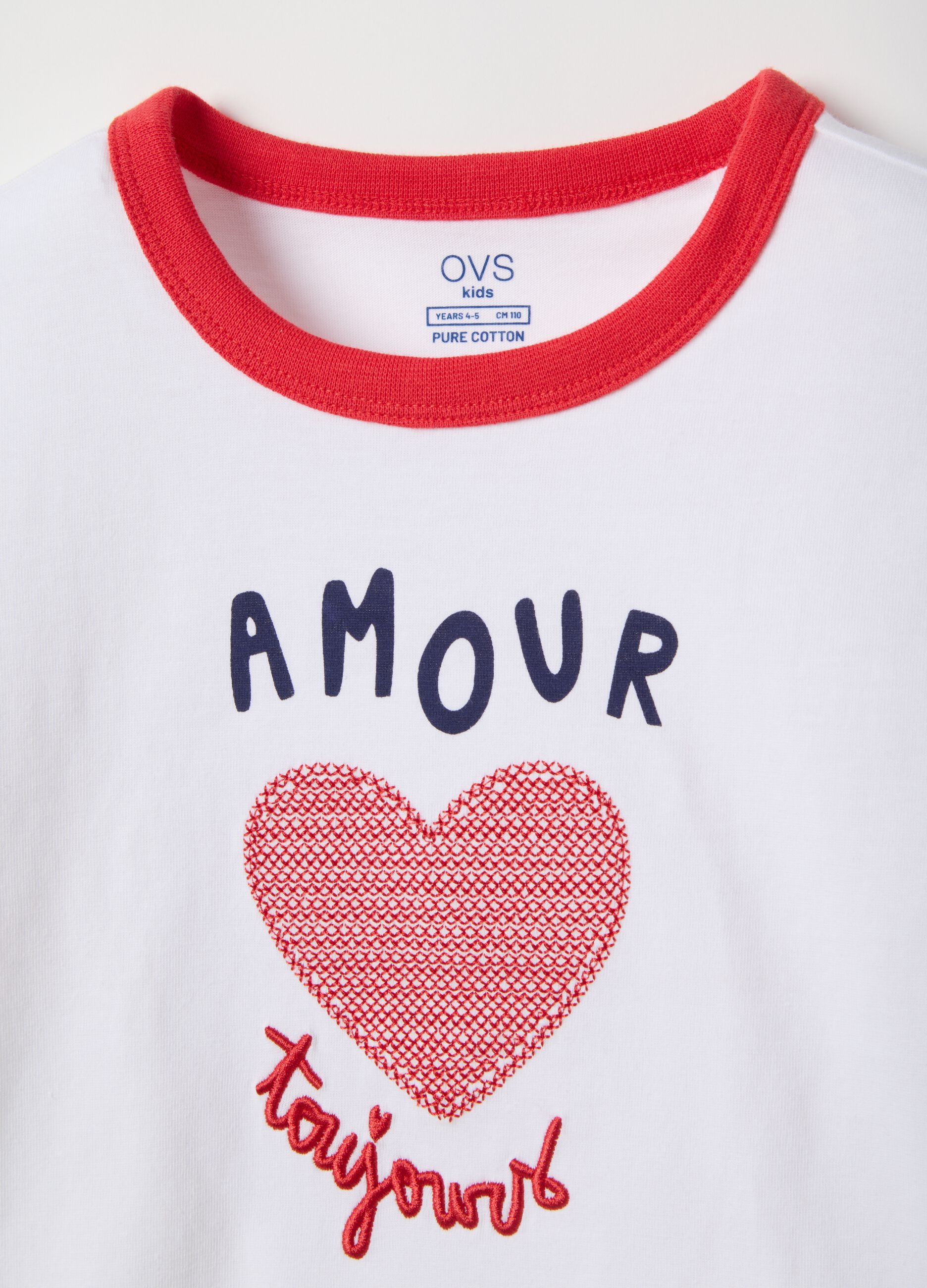 Girls' multicolour pure cotton T-shirt, regular fit with print
