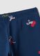 Girl's slim-fit blue stretch cotton leggings with patterns_3