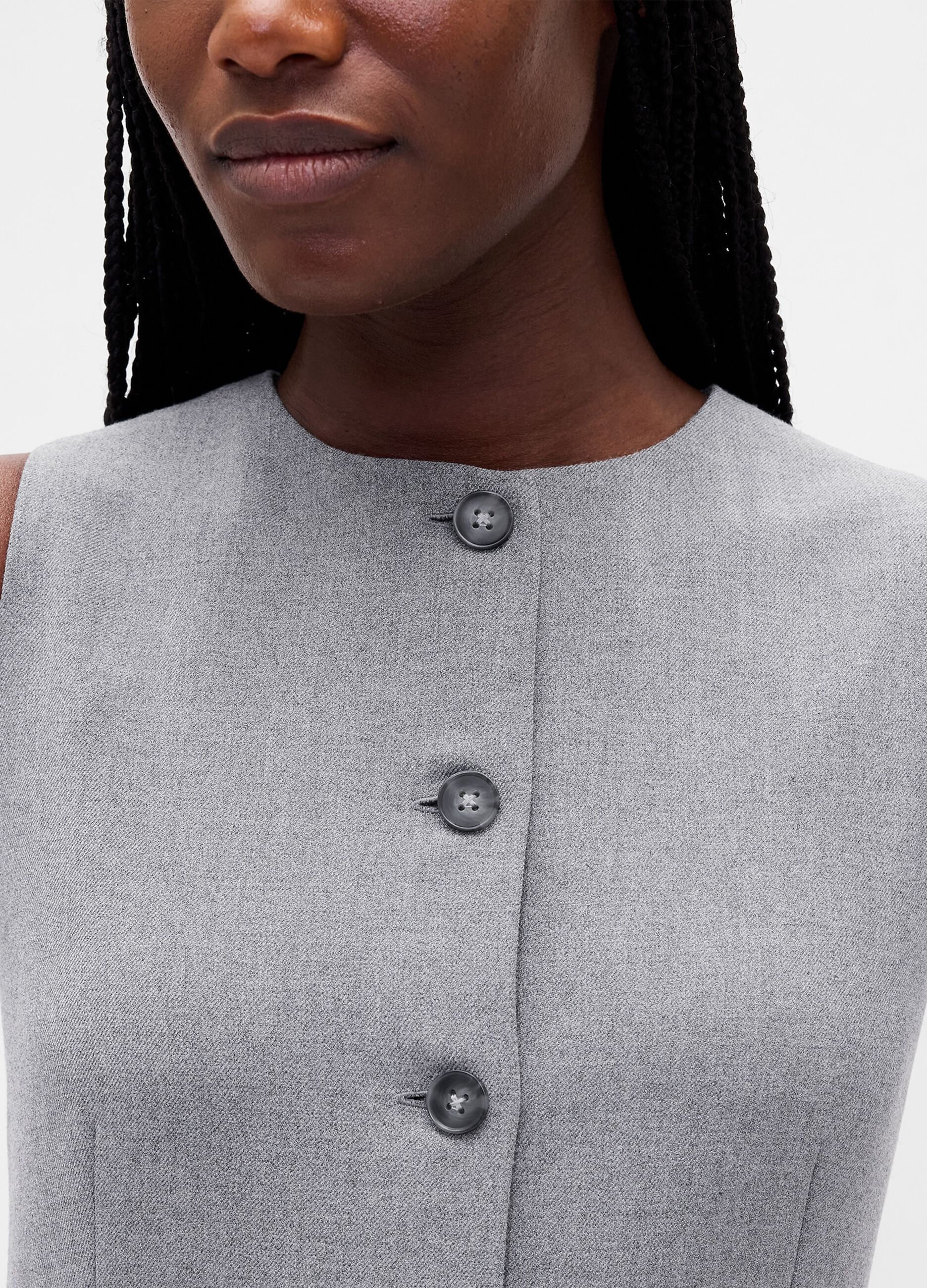 Grey Waistcoat in Stretch Fabric