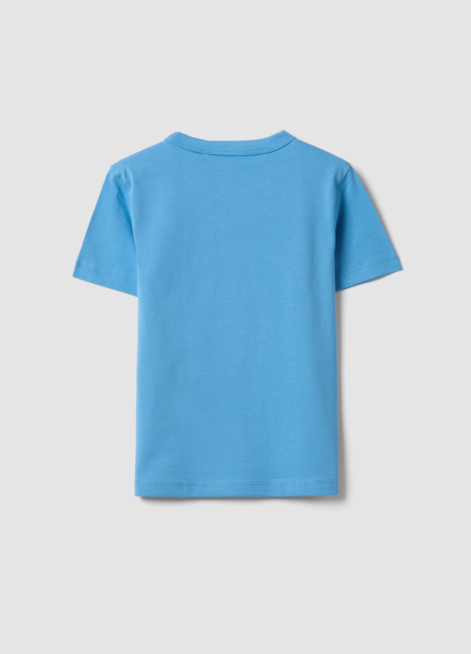Boys' light blue pure cotton oversized T-shirt