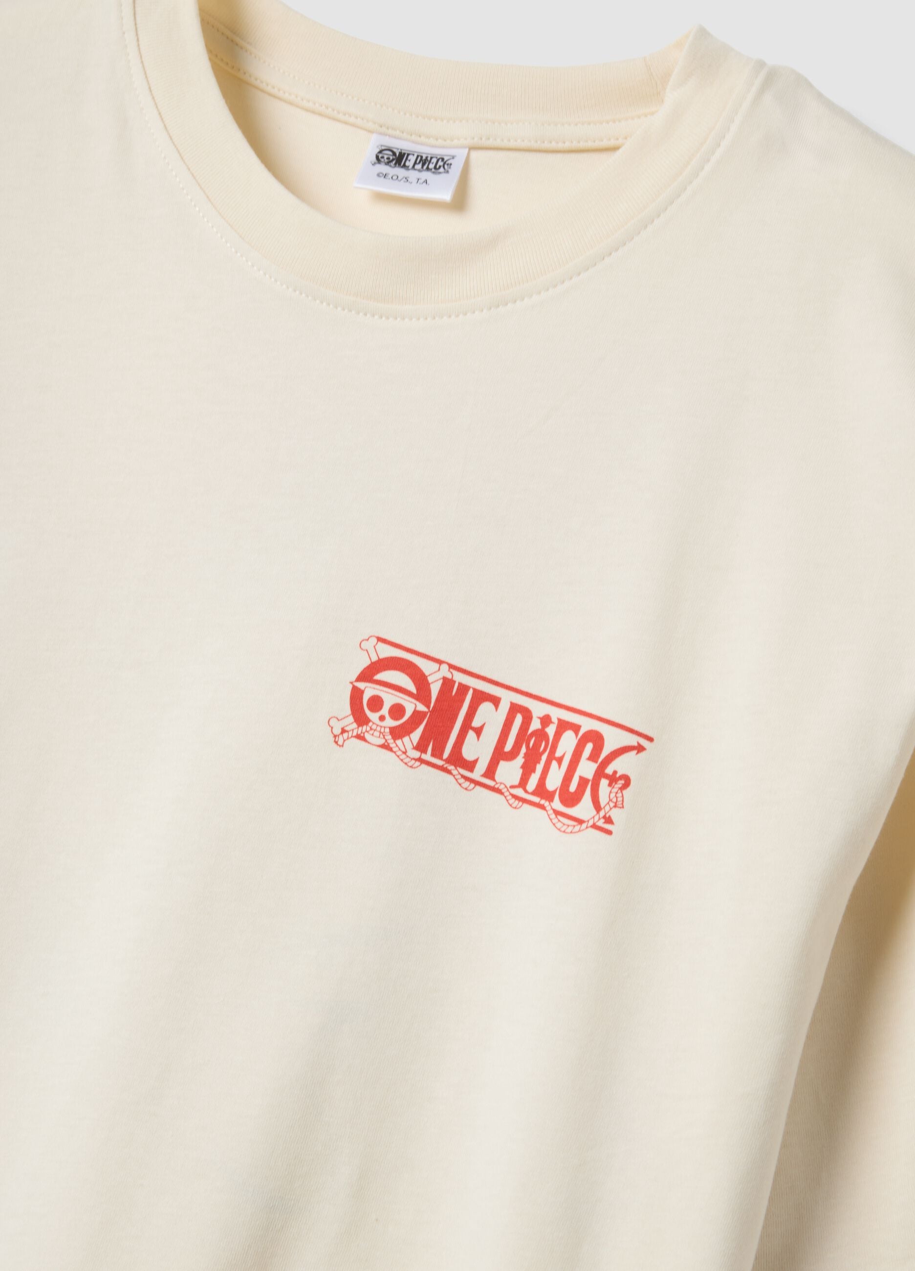 White One Piece print T-shirt in pure cotton, relaxed fit