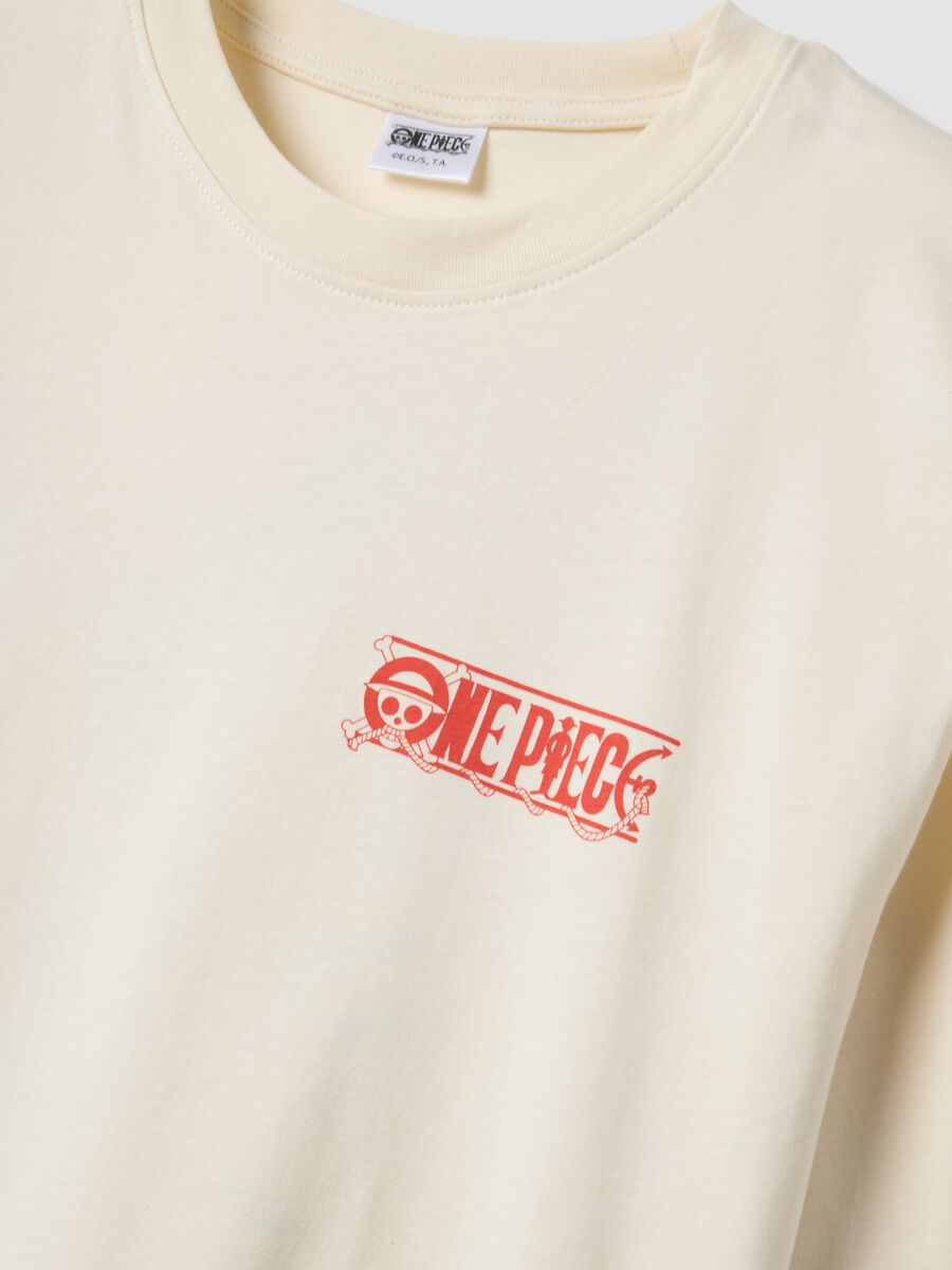 White One Piece print T-shirt in pure cotton, relaxed fit_5