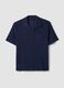 Blue cotton-blend short-sleeve polo shirt, regular fit_4