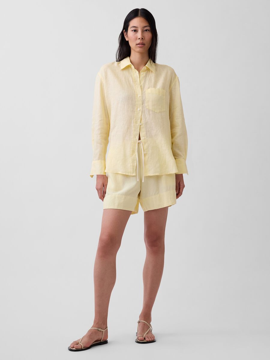 Linen-Blend Viscose Shorts_0