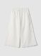 White cotton culottes with embroidery for girls_0