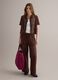 Brown openwork wide-leg trousers with elasticated waistband_0