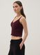 Gilet rosso in crochet di puro cotone regular fit_0
