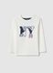 White pure cotton regular fit T-shirt for kids_0