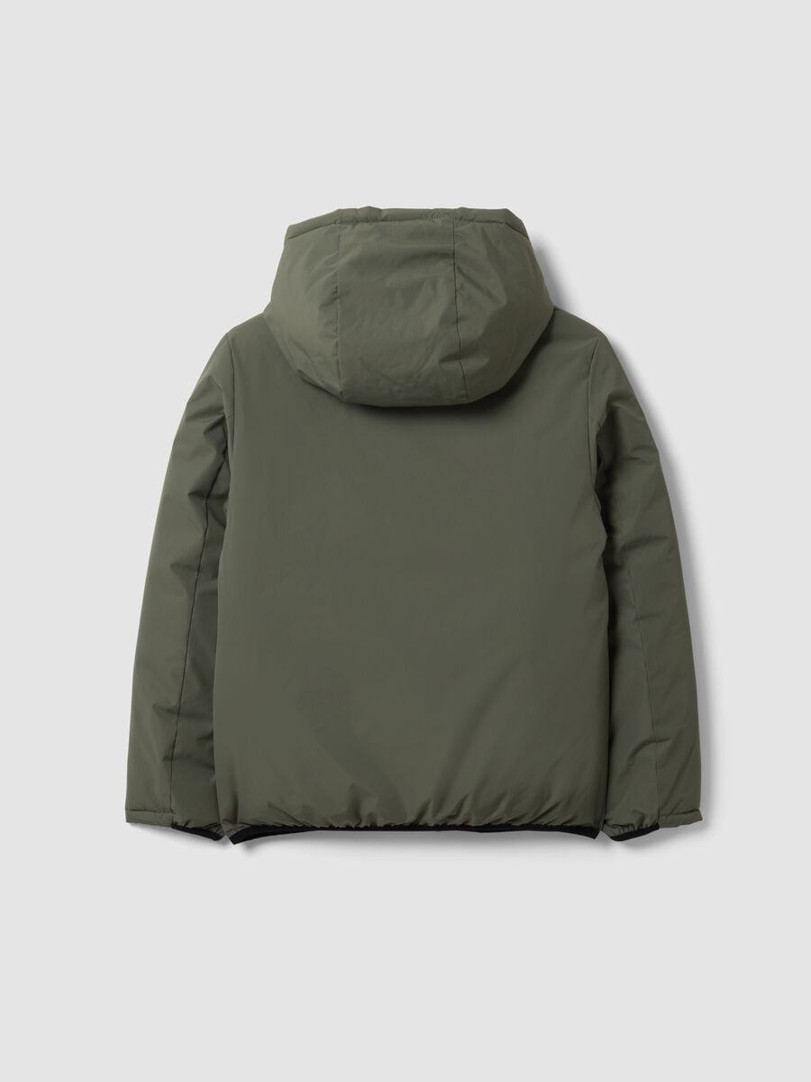 Giubbotto Ultralight reversibile grigio e verde imbottito con cappuccio_2