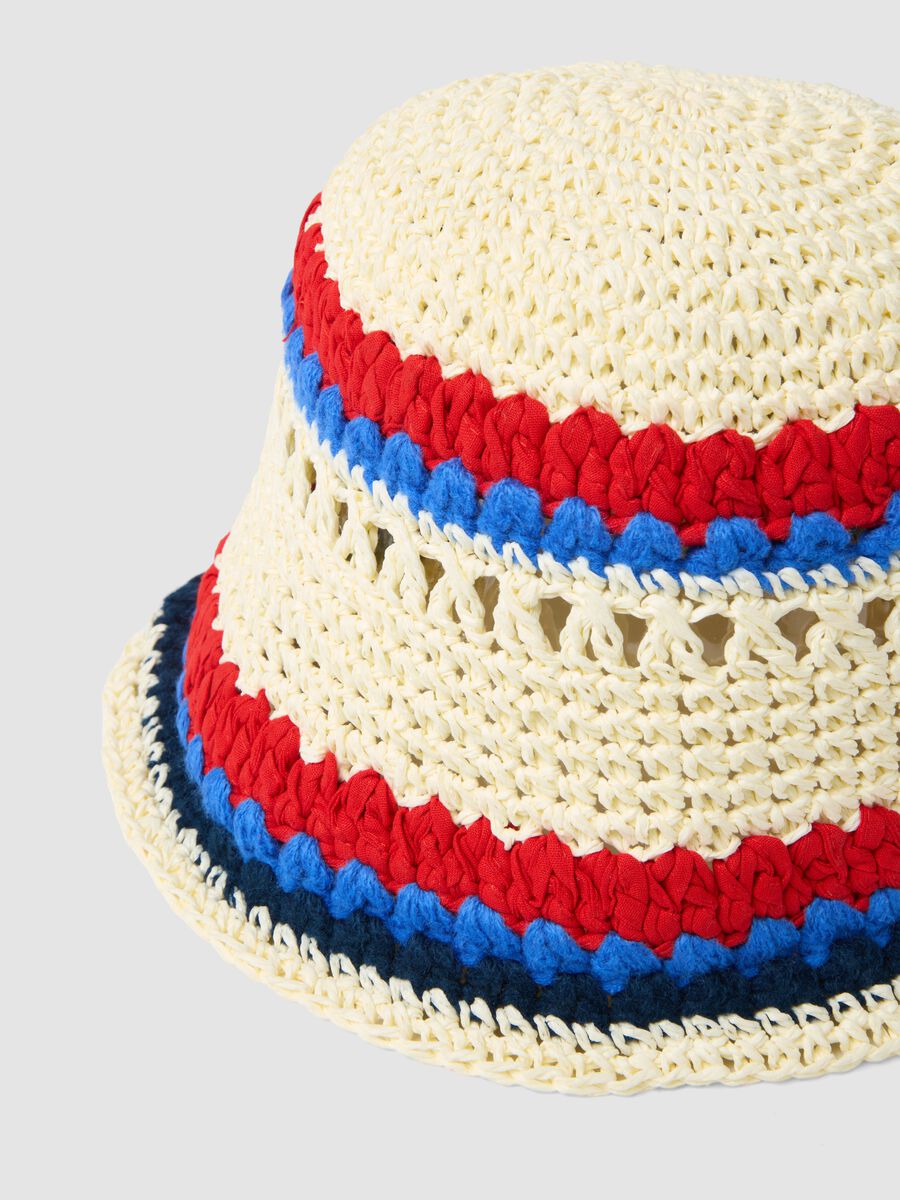Multicoloured paper-and-cotton blend bucket hat_1