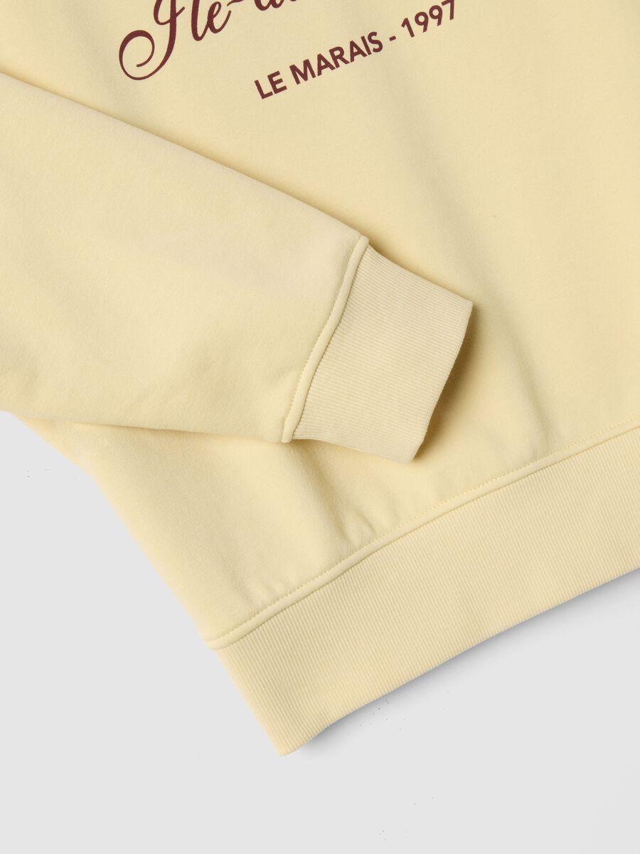 Felpa in misto cotone gialla regular fit_5