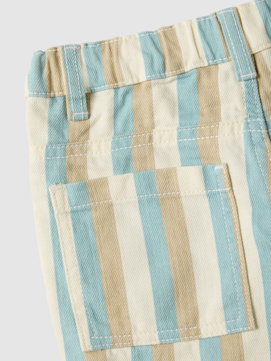 Multicolour striped pure cotton shorts for toddler_2