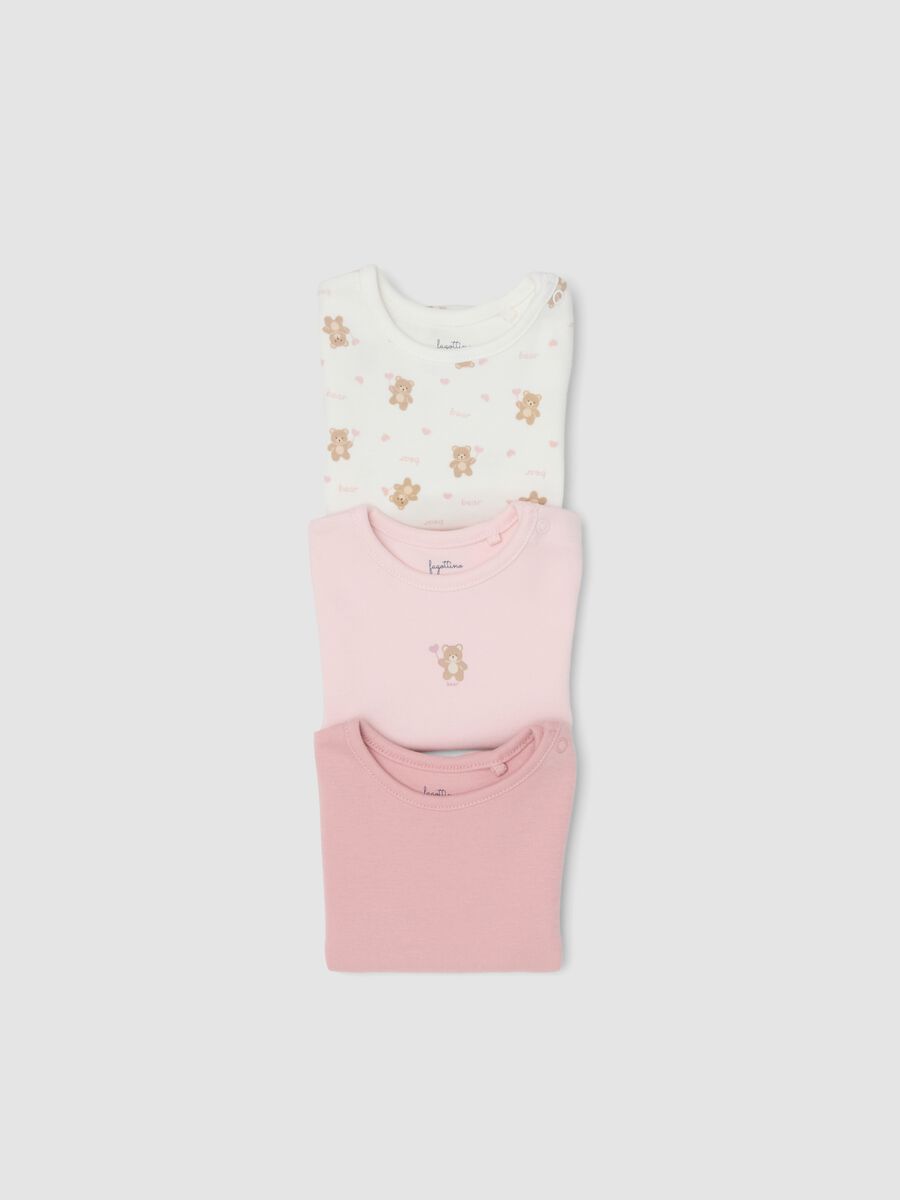 Pack of 3 Pink Organic Cotton Baby Girl Bodysuits_2