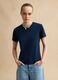Regular fit blue cotton blend short sleeve t-shirt_2
