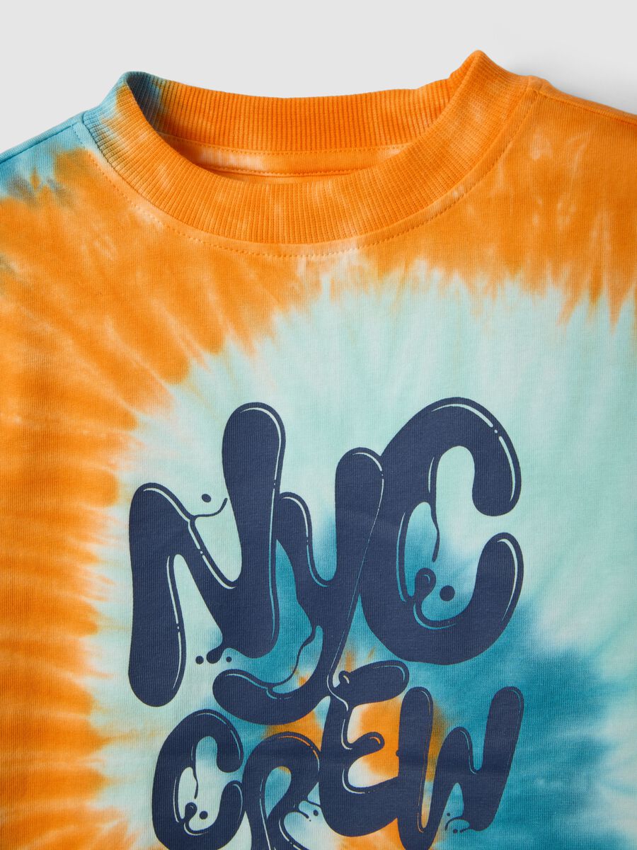 T-shirt in puro cotone multicolor TieDye da bambino oversize fit_2