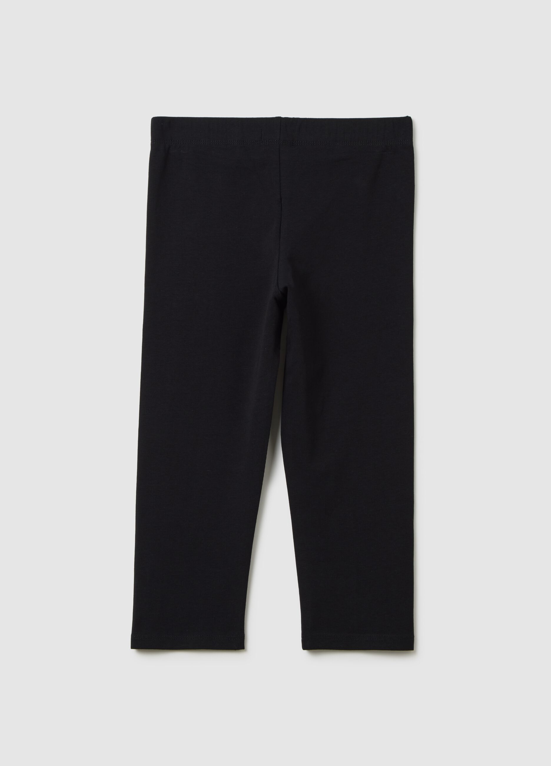 Girls&rsquo; black skinny- leggings in stretch cotton