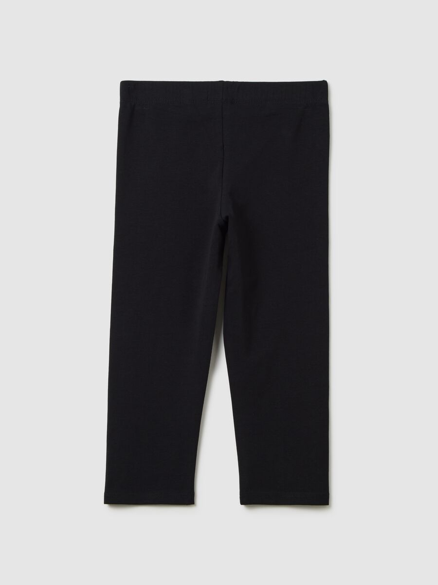 Girls&rsquo; black skinny- leggings in stretch cotton_4