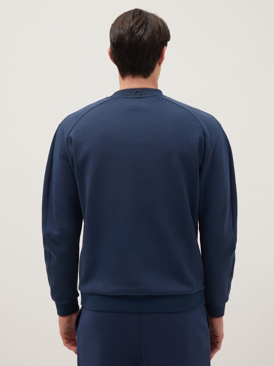 Regular fit blue cotton-blend crewneck sweatshirt_2
