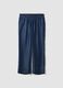 Blue pure lyocell trousers with elasticated waist, regular fit_0