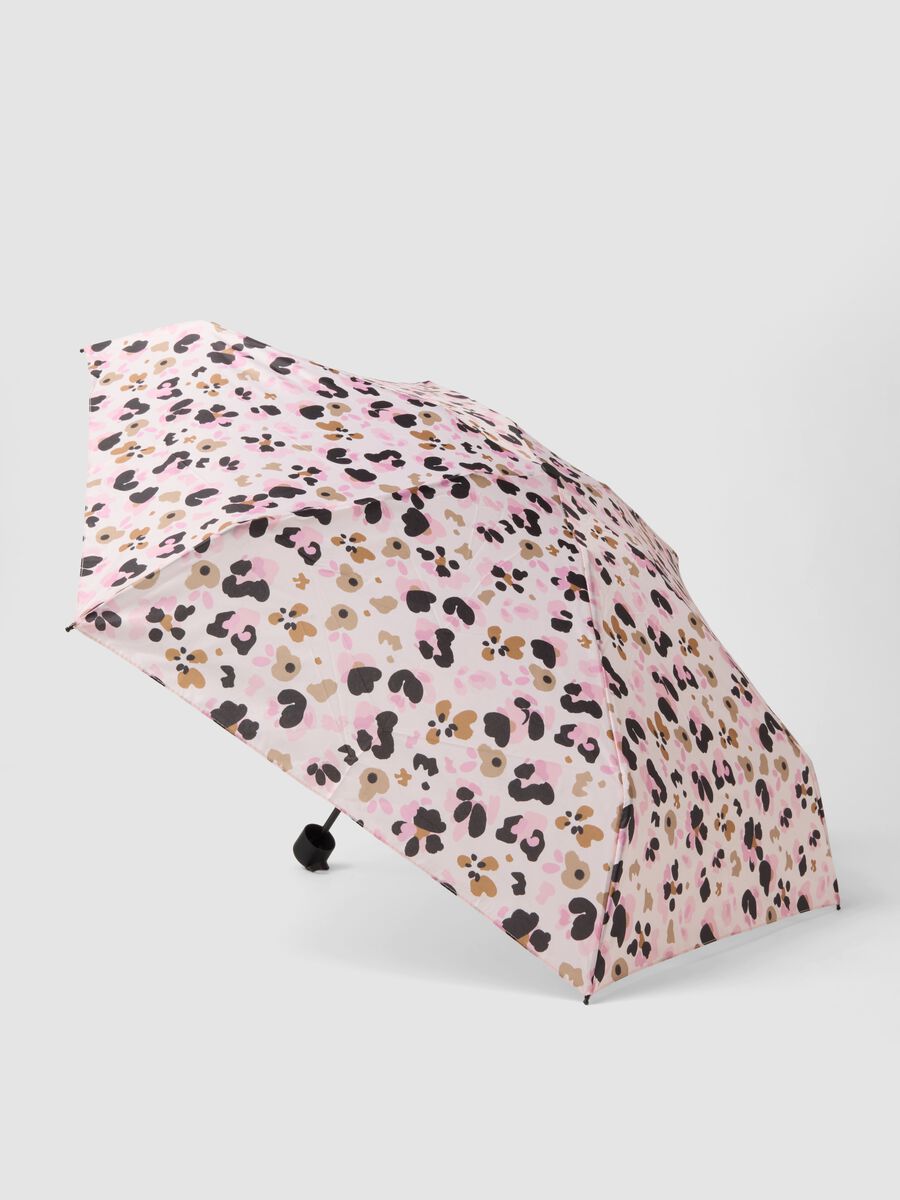Multicolour foldable umbrella with animal print_0