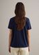 Deep V Regular Fit Blue Pure Cotton T-shirt_3