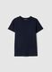 Regular Fit Blue Crewneck Pure Cotton T-Shirt_4