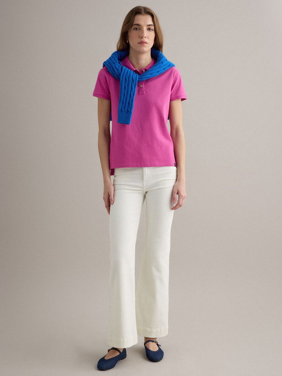 Pink organic cotton polo shirt, regular fit_1