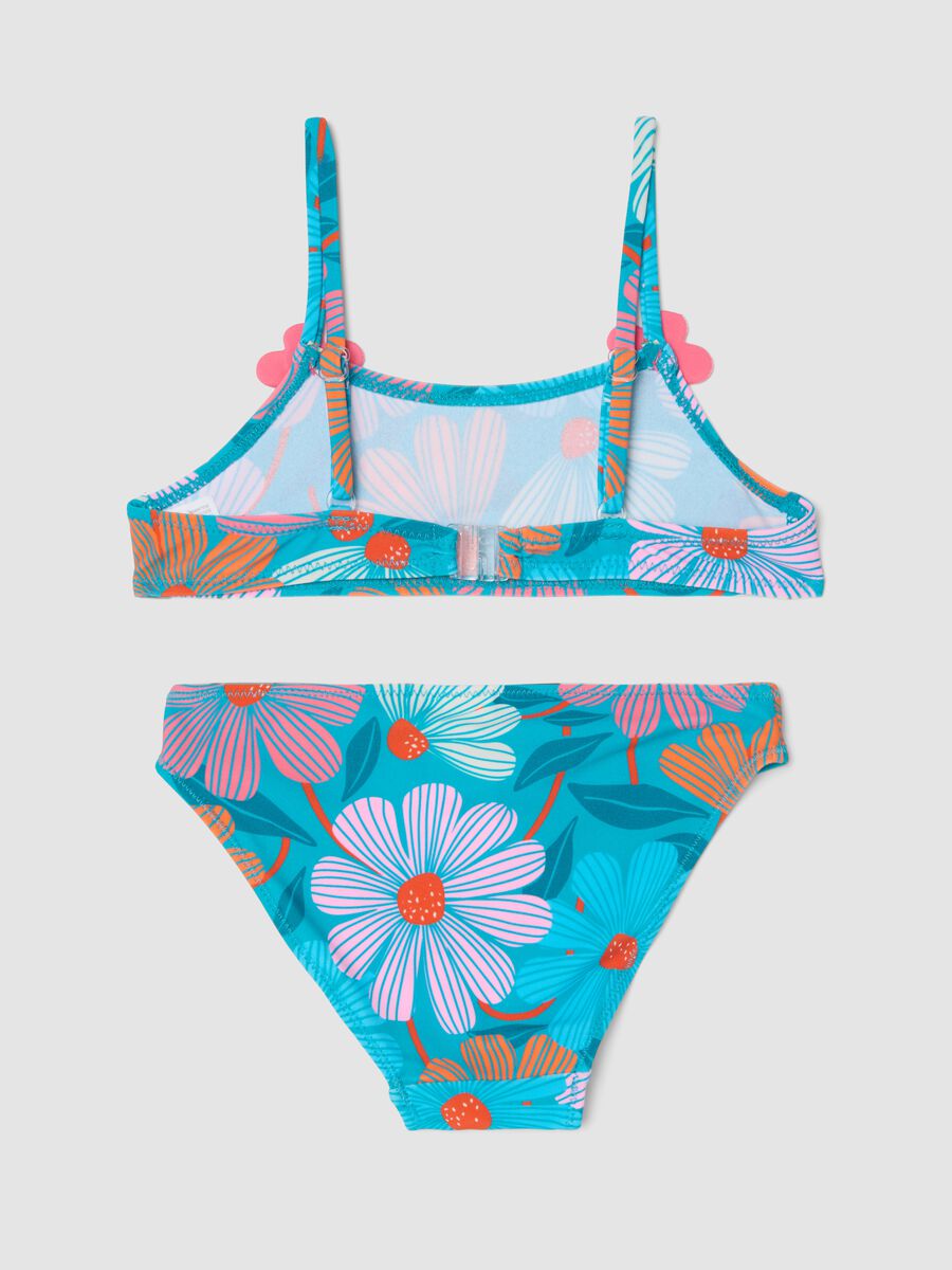 Girls&rsquo; multicolour floral print bikini_1