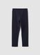 Blue stretch organic cotton leggings with rhinestones for girls_1