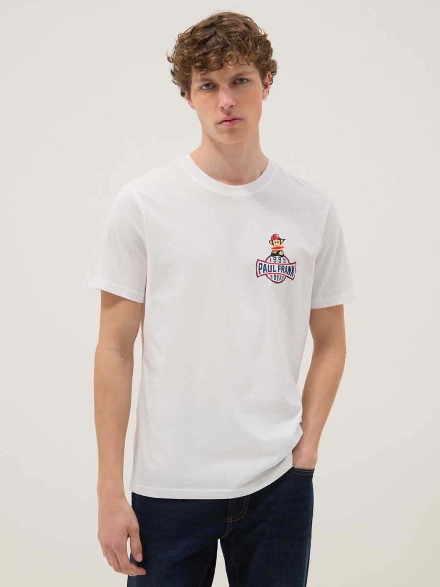 White pure cotton Paul Frank print T-shirt, regular fit_0