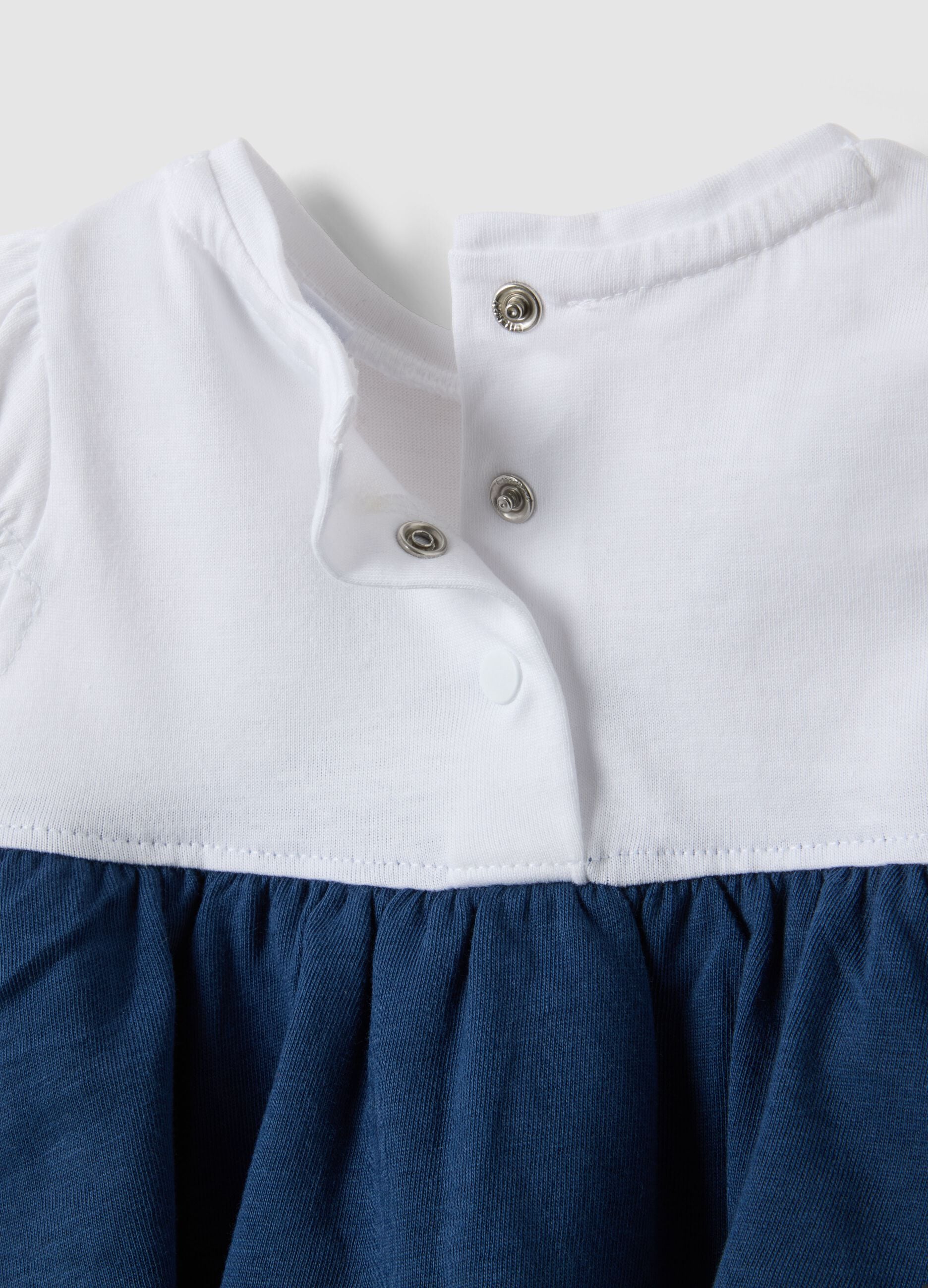 Multicolour pure cotton newborn romper with ruffles and fish