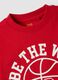 Red pure organic cotton T-shirt with varsity print for boys_2