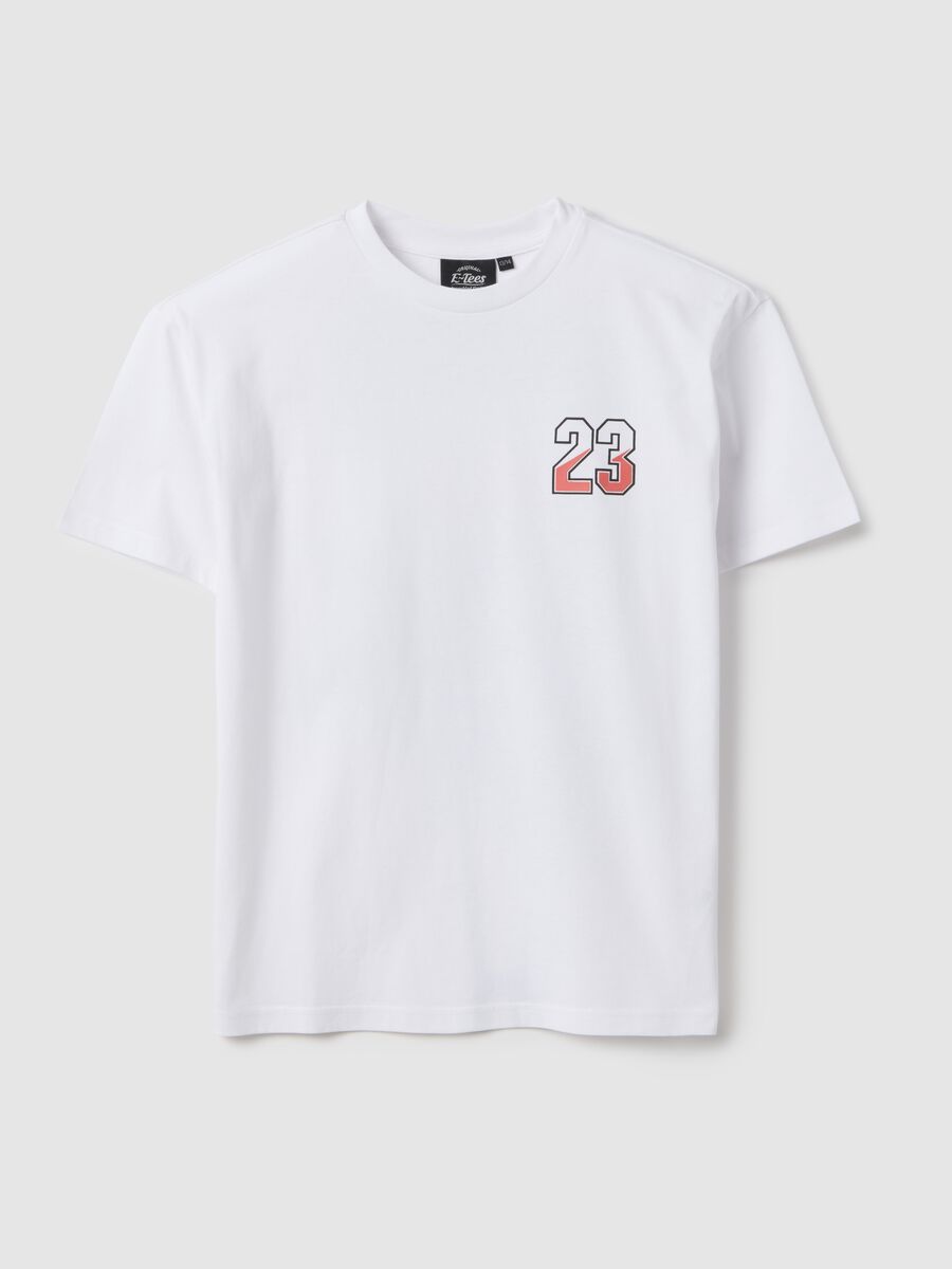 Oversized white cotton kids' T-shirt with print_3