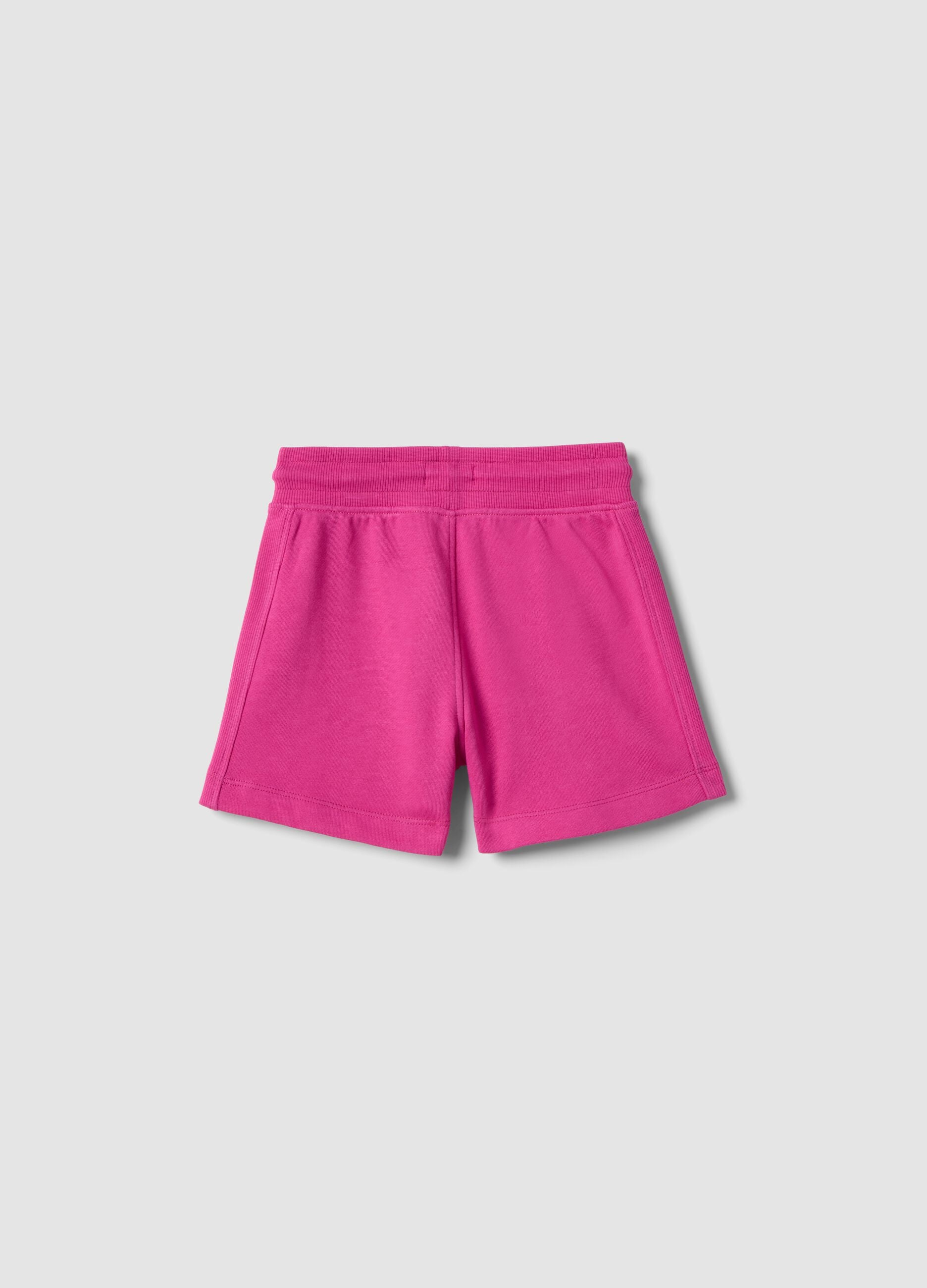 Girls&rsquo; pink 100% cotton shorts, regular fit