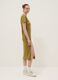Green midi dress in stretch cotton with side slit_1
