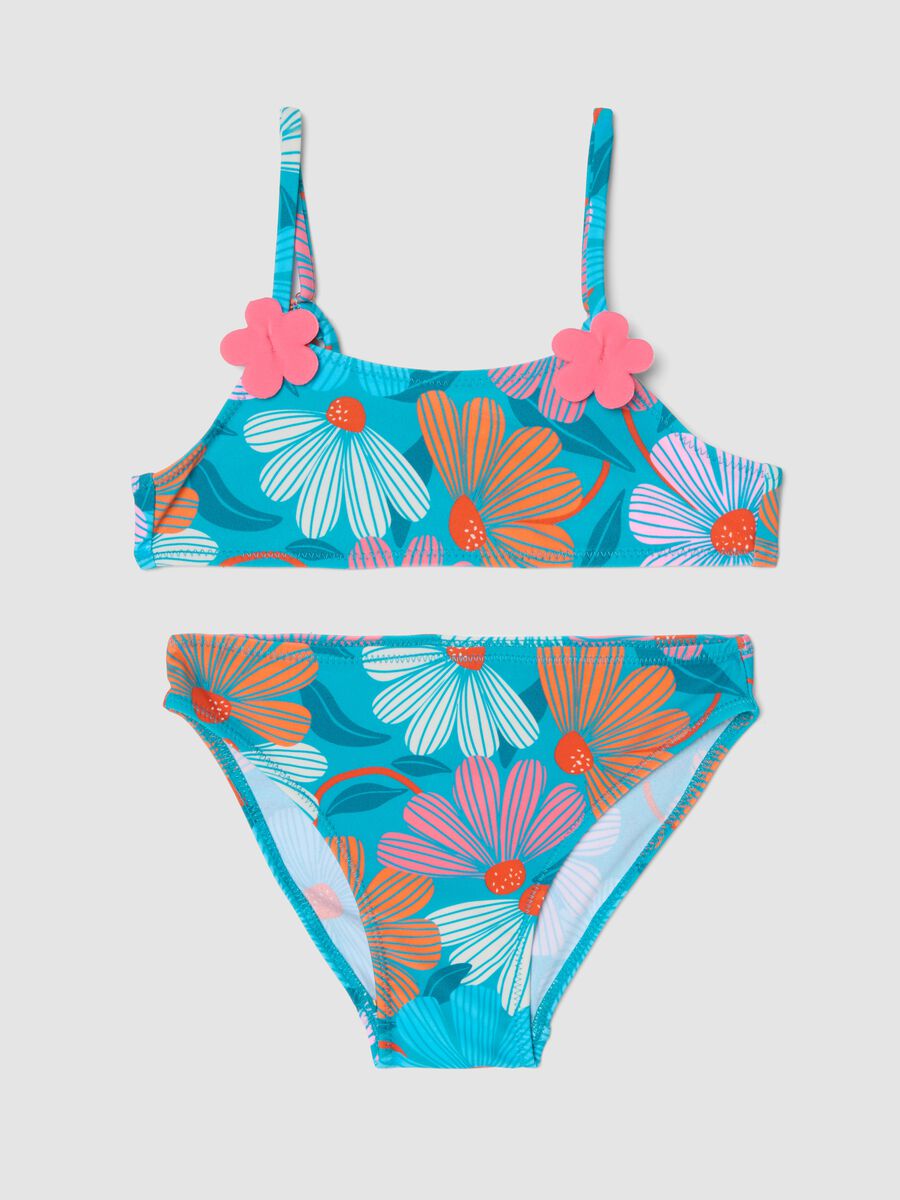 Girls&rsquo; multicolour floral print bikini_0