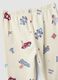 White organic cotton baby pyjamas with car print_3