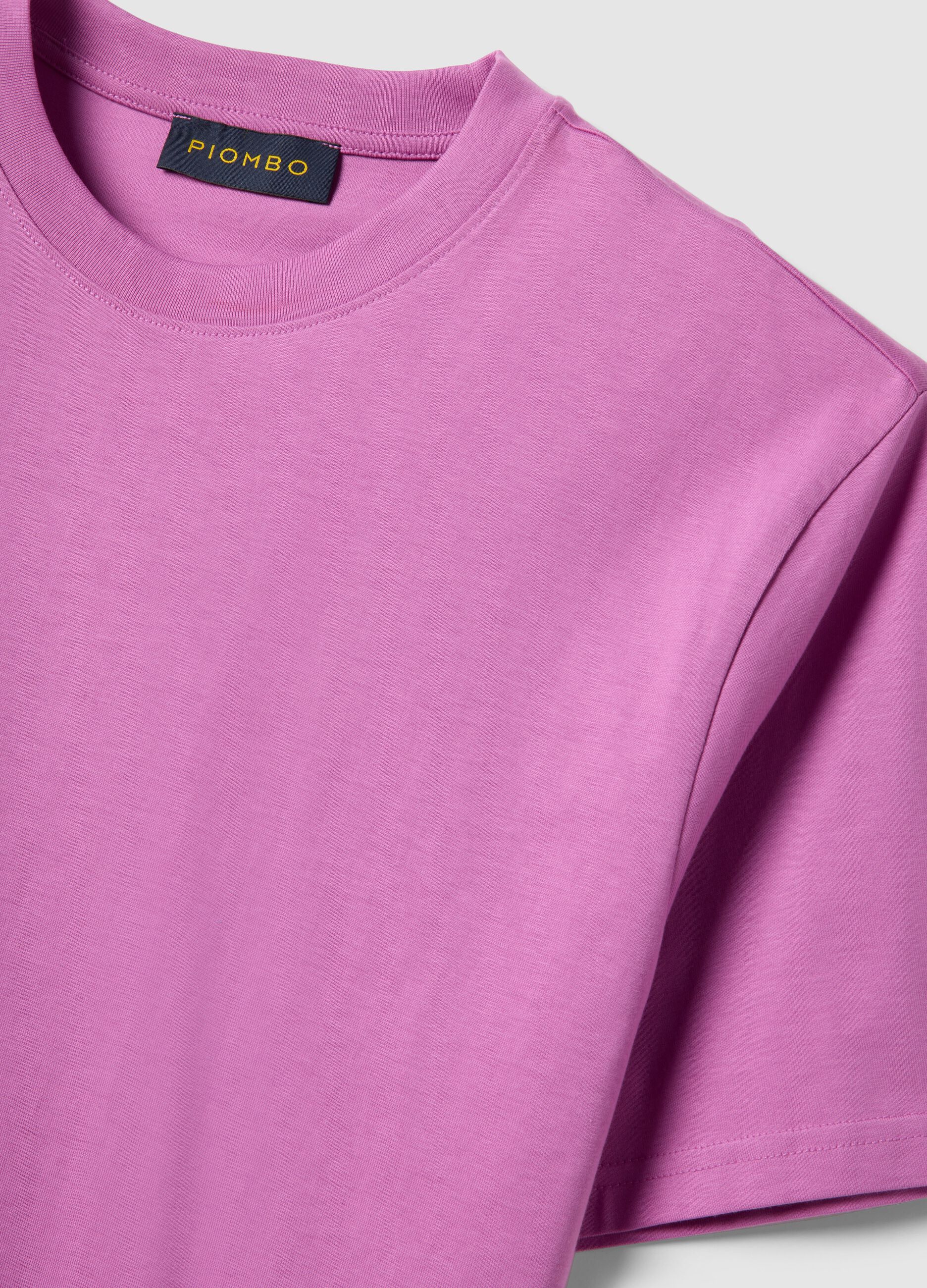 Pink relaxed fit pure cotton crew neck T-shirt