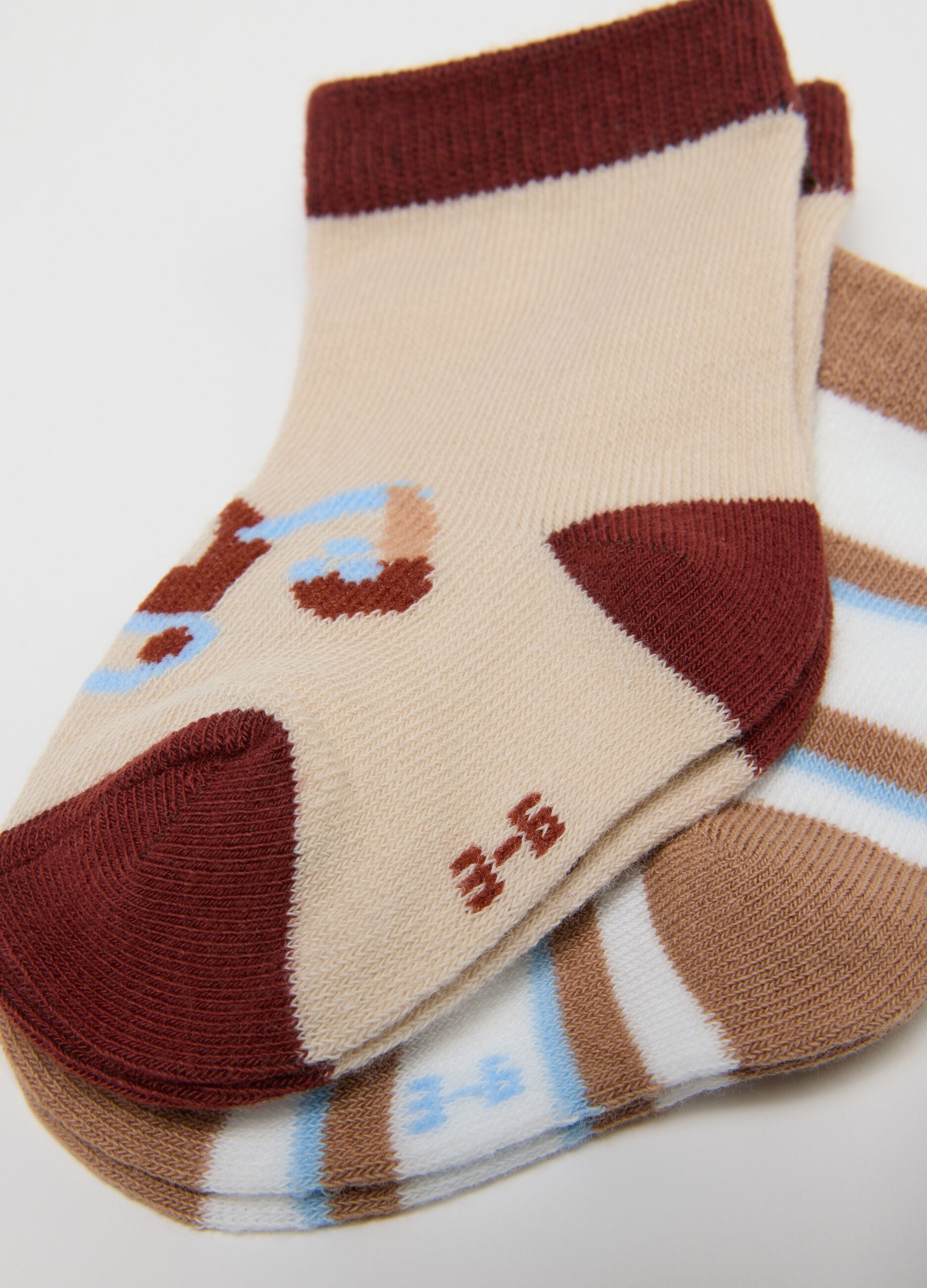 Multipack of Multi-coloured Baby Socks in Stretch Cotton