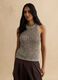 Multicoloured regular fit cotton blend tank top with knitted design_2