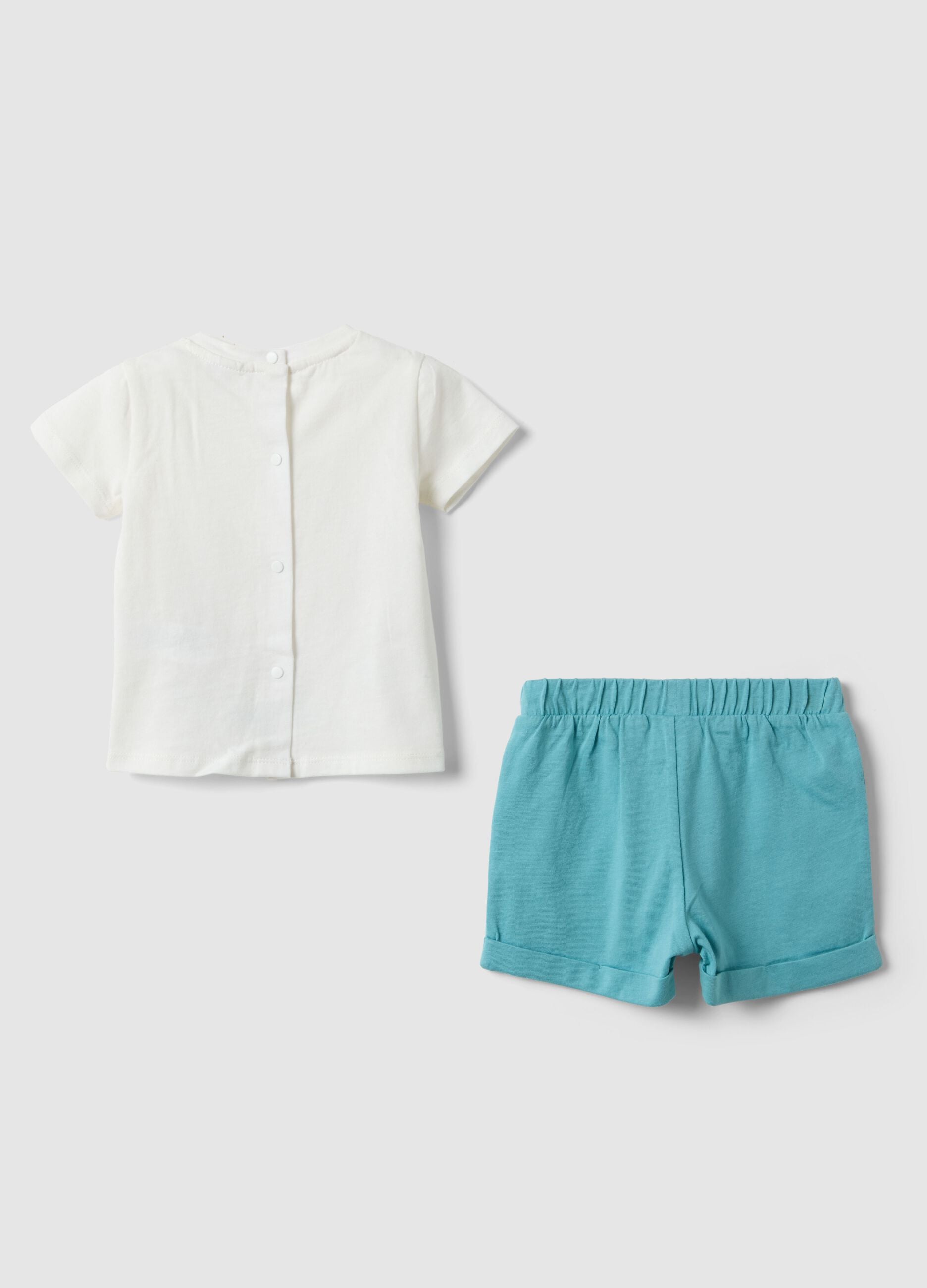 Multicoloured pure cotton baby set with patterns