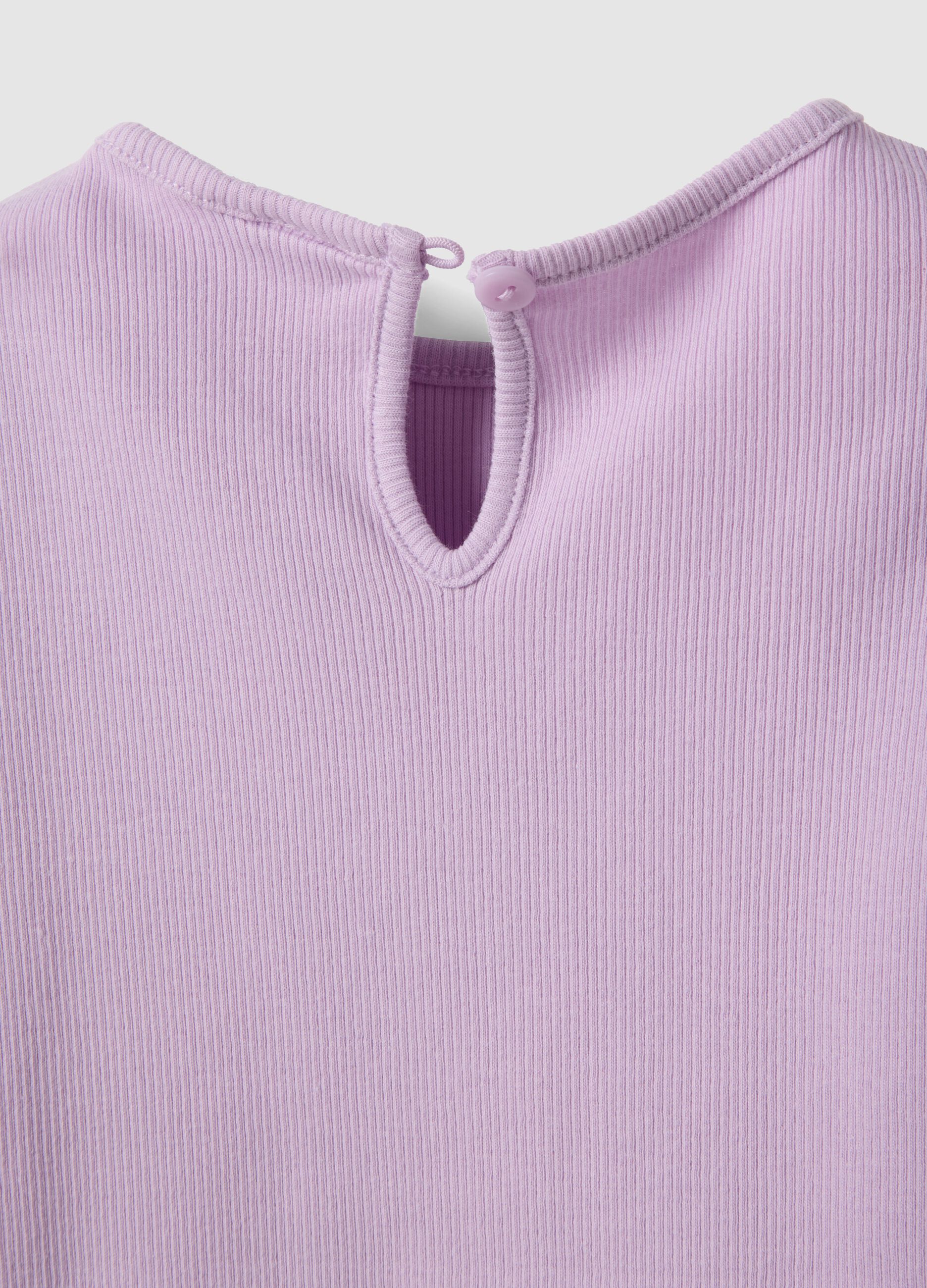 Girls' Stretch Cotton Purple T-shirt with Designs